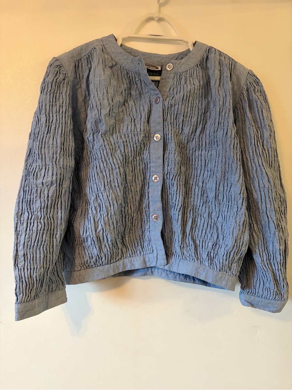 Vintage Hamilton Smocked Cardigan Jacket Baby Blue / Cottage Core / 80’s - 90’s